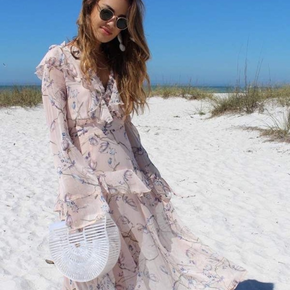 Long Sleeve floral Print Maxi Dress